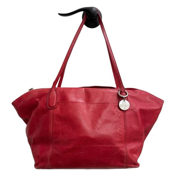 Hobo International Red Patti Leather Tote Shoulder Top Handle Bag - Picture 1 of 9
